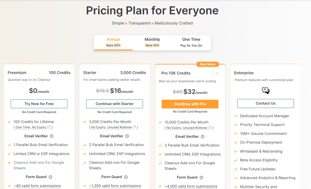 Clearout Pricing