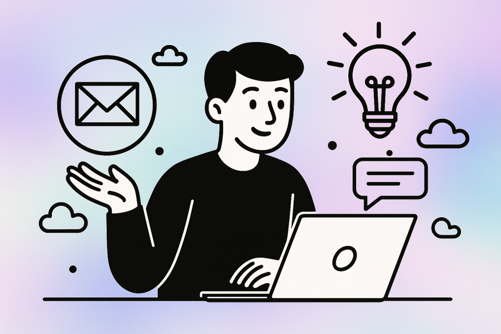 A man using a laptop for emails with technical icons floating around him So, why the disparity between the official rules and modern email providers? For developers, it's important to understand the concepts behind these decisions to make the most of what's available. Here's what you need to think about.