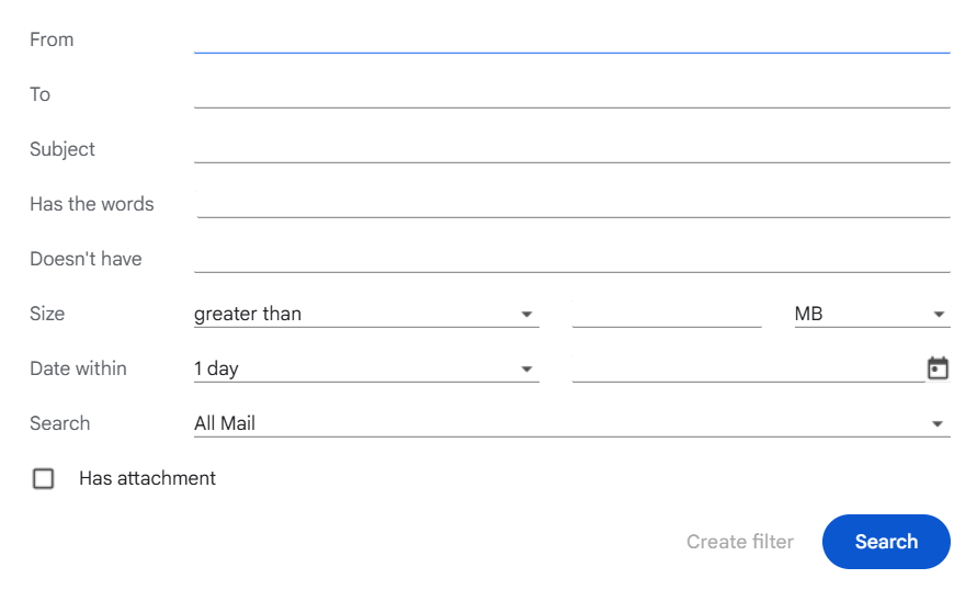 How to Filter Emails From from Search Bar in Gmail